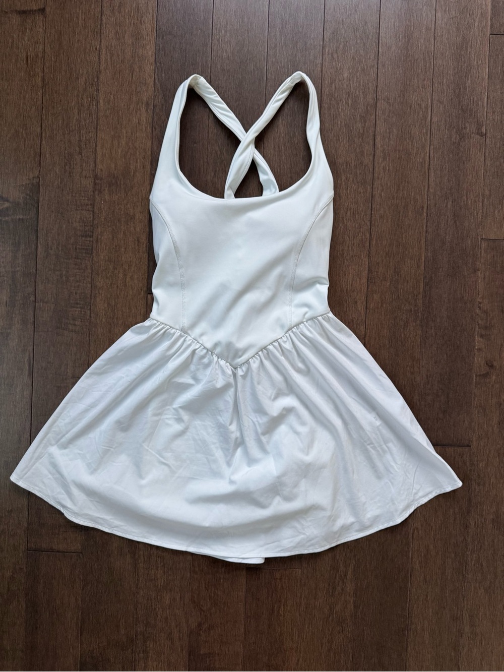Halara White Cross-Back Athletic Dress